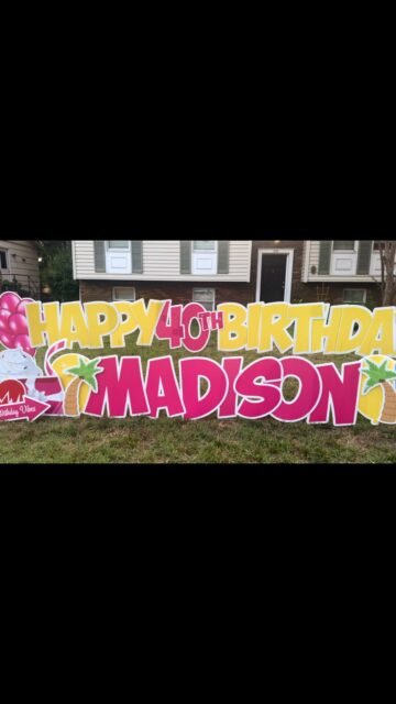 July Joy Is Still Going Strong! ☀️🎉
July is often filled with vacations, family time, and a little calm before the August mayhem begins—but we’re still here helping families celebrate life’s special moments!
Happy 40th Birthday, Madison! 💕🎂
#Happy40thBirthday #JulyBirthdays #BirthdayCelebration #signlady #dmvyardcards yardcards maryland