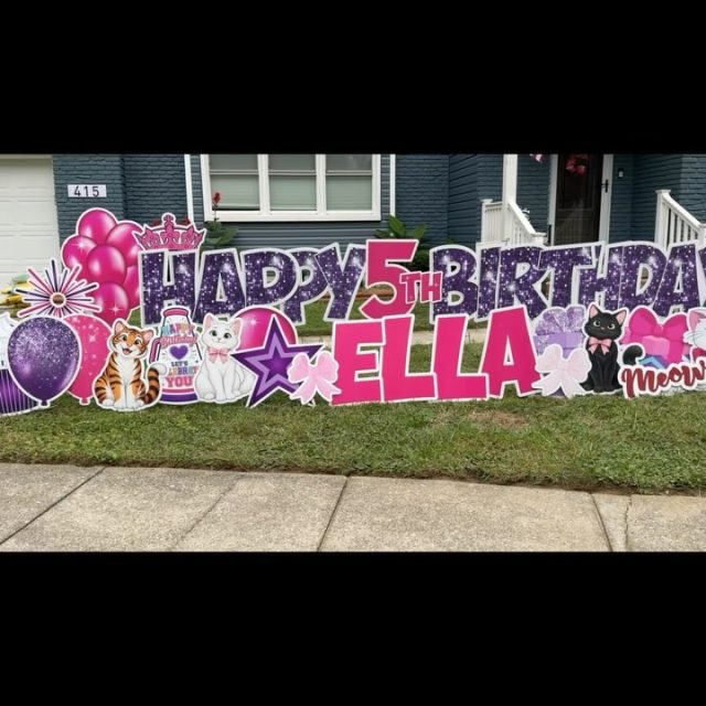 🐾 Ella’s Purr-fect 5th Birthday! 🐾
Happy 5th Birthday, Ella! 🎉 She was so excited for her big day, and since she LOVES cats, we filled her yard with kitty cats, black cats, leopard cats, and more! 🐱💕
We hope Ella had the sweetest birthday ever! 🎂✨
#HappyBirthdayElla #CatLover #5thBirthday #BirthdayYardCard #signlady dmvyardcards yardcards maryland